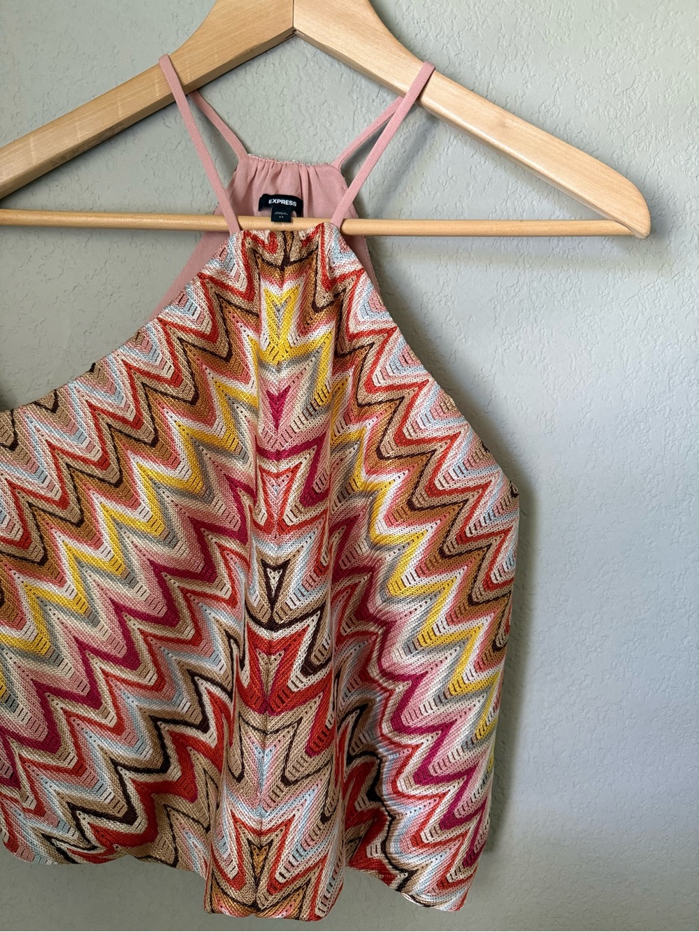 Express Chevron Halter Knit Top